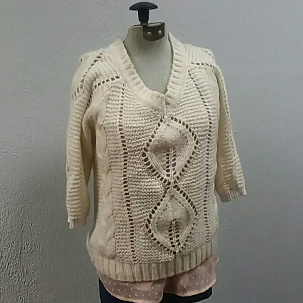 Off White Knit Spring Sweater by DEPT